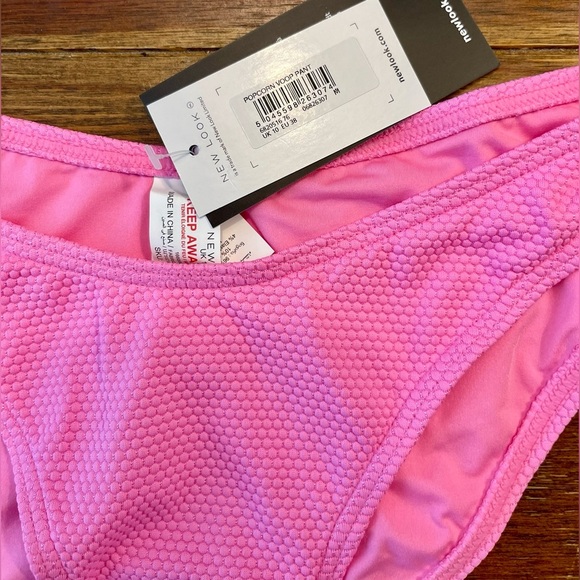 NewLook | Pink Popcorn Textured | High-Waisted Bikini Briefs | Women’s 6 - Picture 4 of 7